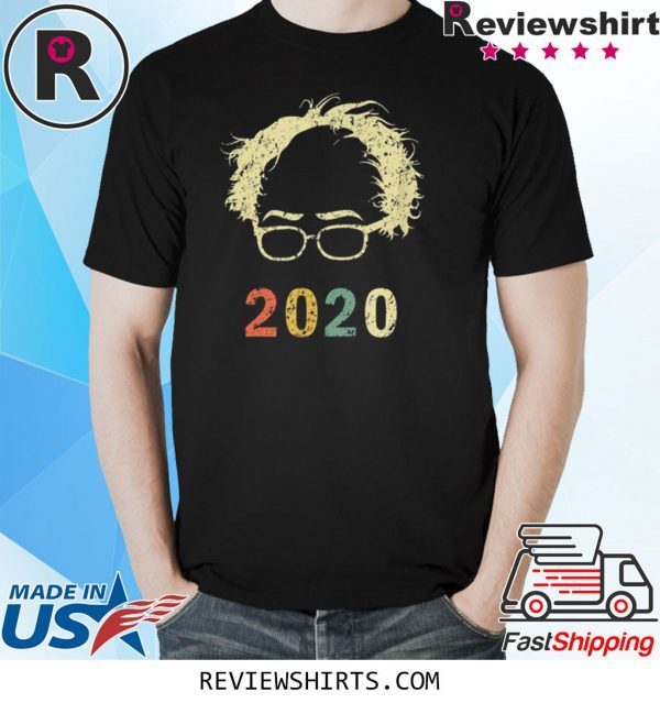 Retro Bernie 2020 Glasses Hair Vintage Tee Shirt