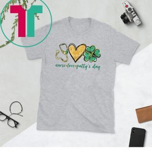 Stethoscope Love Shamrock Nurse Cute St Patty's Day Tee Shirt