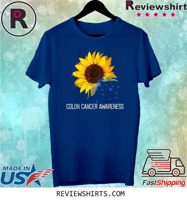 Sunflower Colon Cancer Awareness Costume Ribbon Tee Shirt