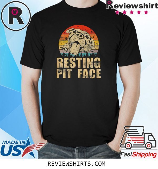 Vintage Pitbull Resting Pit Face Pitbull Lovers Shirt