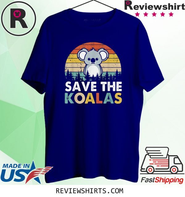 Vintage Save The Koalas Bear Australian Animal Lovers Funny TShirt