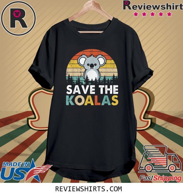 Vintage Save The Koalas Bear Australian Animal Lovers Funny TShirt