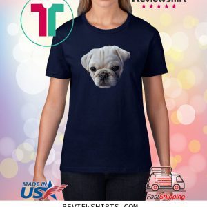 Adorable Pug Face Rare White Pug Dog Tee Shirt