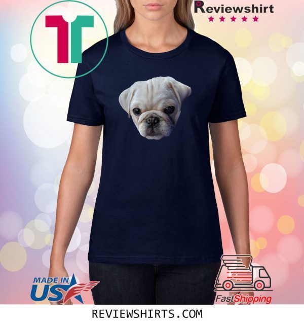 Adorable Pug Face Rare White Pug Dog Tee Shirt