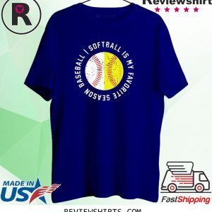 Baseball Softball Is My Favorite Season Distressed TShirt