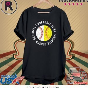 Baseball Softball Is My Favorite Season Distressed TShirt