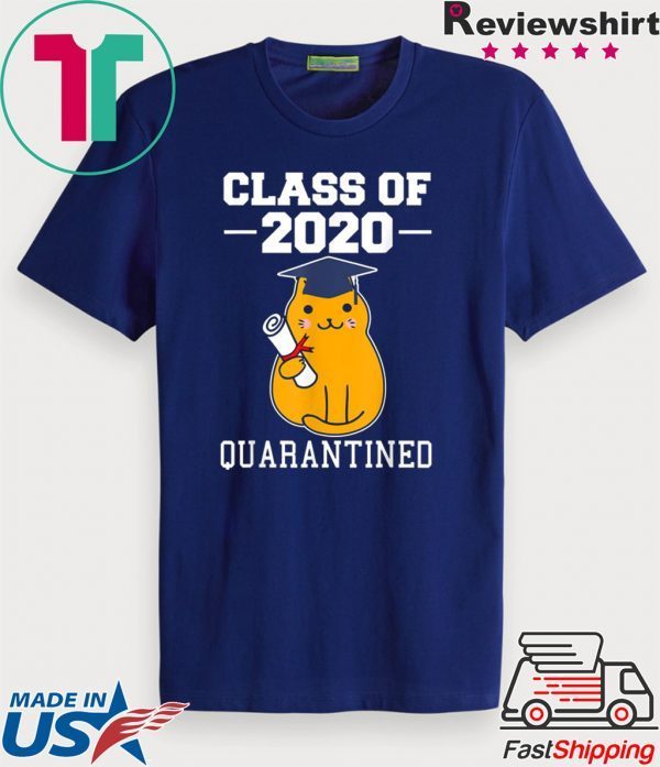 Class Of 2020 Graduation Senior Funny Quarantine Cat T-Shirt