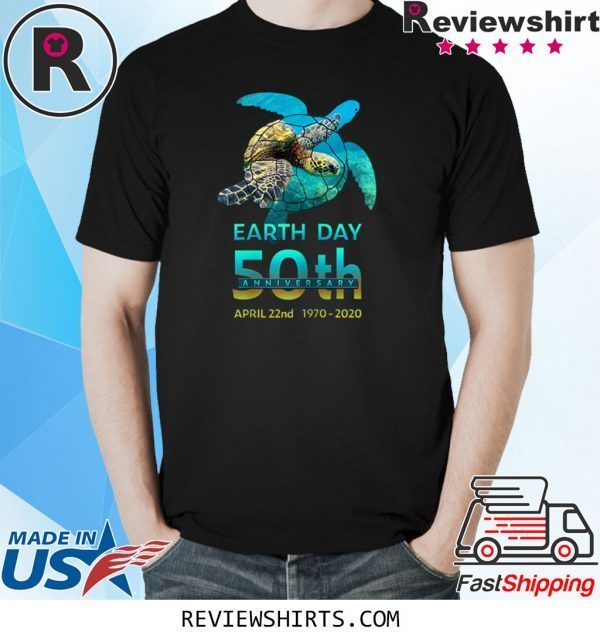 Earth Day 50th Anniversary Sea Turtle Silhouette 2020 T-Shirt