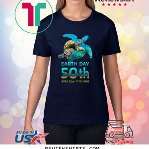 Earth Day 50th Anniversary Sea Turtle Silhouette 2020 T-Shirt