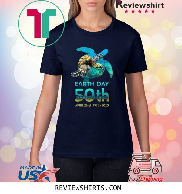 Earth Day 50th Anniversary Sea Turtle Silhouette 2020 T-Shirt