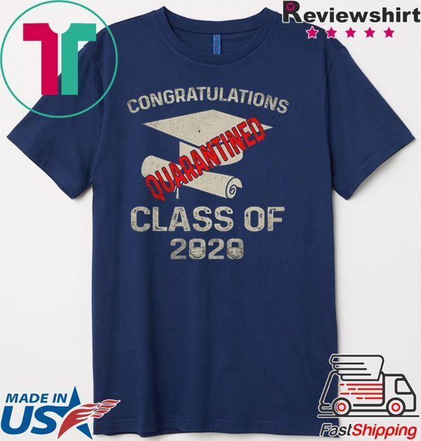 Funny Quarantined 2020 Graduating Class in Quarantine Retro T-Shirt