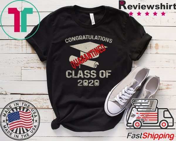 Funny Quarantined 2020 Graduating Class in Quarantine Retro T-Shirt