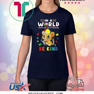 In A World Where You Can Be Anything Cheetah Be Kind Autism 2020 T-Shirt