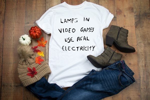 Lamps In Video Games Use Real Electricity Men's T-Shirt