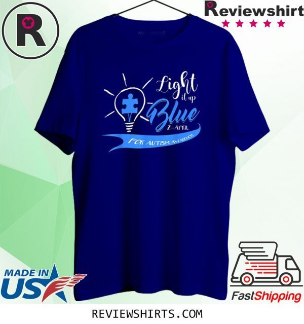 Light It Up Blue Heartbeat Autism 2020 T-Shirt