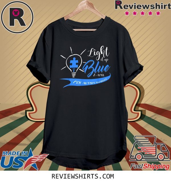 Light It Up Blue Heartbeat Autism 2020 T-Shirt