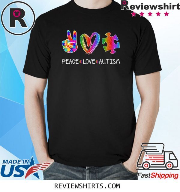 Peace Love Autism Awareness Unisex T-Shirts