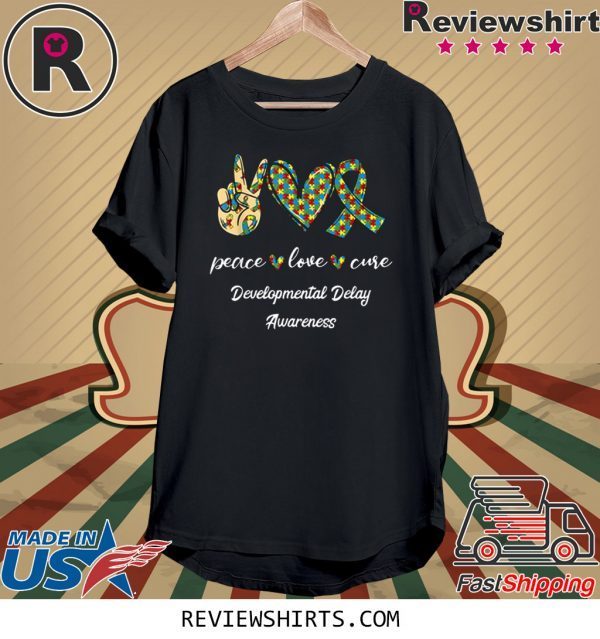 Peace Love Cure Purple Ribbon Developmental Delay Awareness 2020 T-Shirts