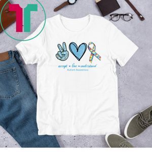 Peace Sign Heart Peace Love Understand Autism Awareness 2020 TShirt