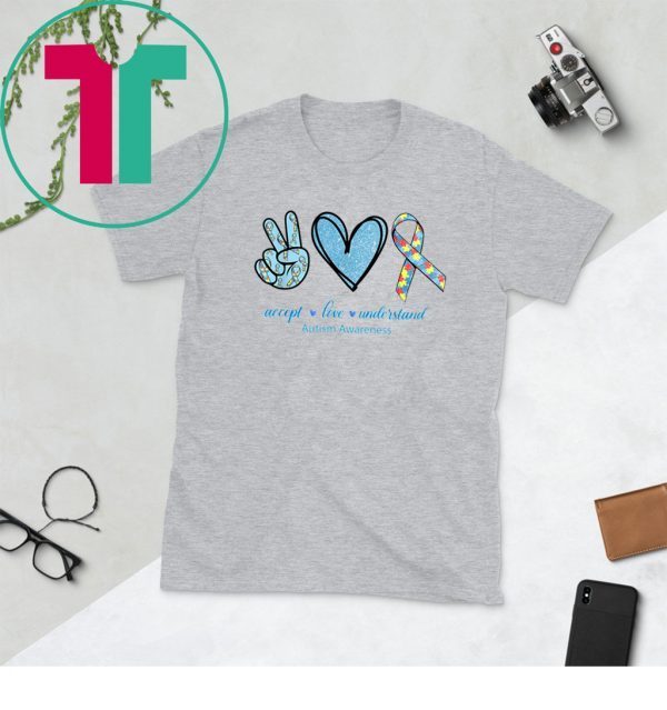 Peace Sign Heart Peace Love Understand Autism Awareness 2020 TShirt