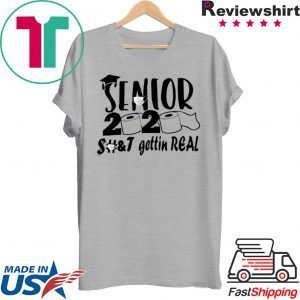 Senior 2020 Shit Gettin Real Funny Toilet Paper Apocalypse Men's T-Shirt