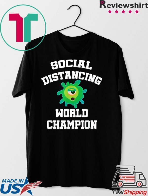 Social Distancing World Champion Funny Introvert Flu T-Shirt