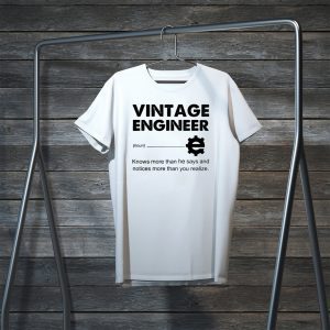 Vintage engineer knows more than he says and notices more than you realize Tee Shirts