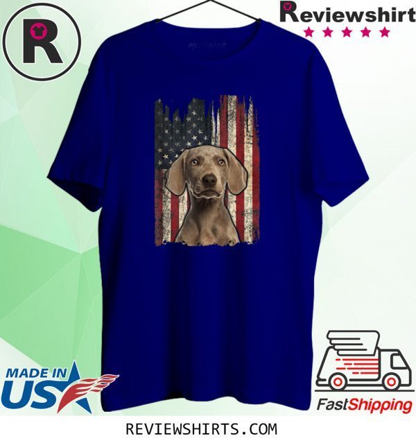 Weimaraner Dog Lover Retro Distressed American Flag 2020 TShirt