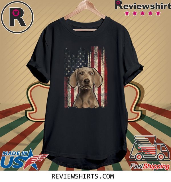 Weimaraner Dog Lover Retro Distressed American Flag 2020 TShirt