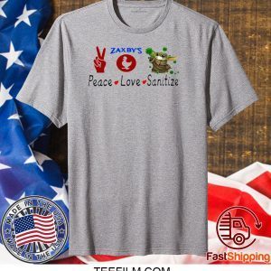 Baby Yoda – Peace – Love – Sanitize – Zaxby’s T-Shirt