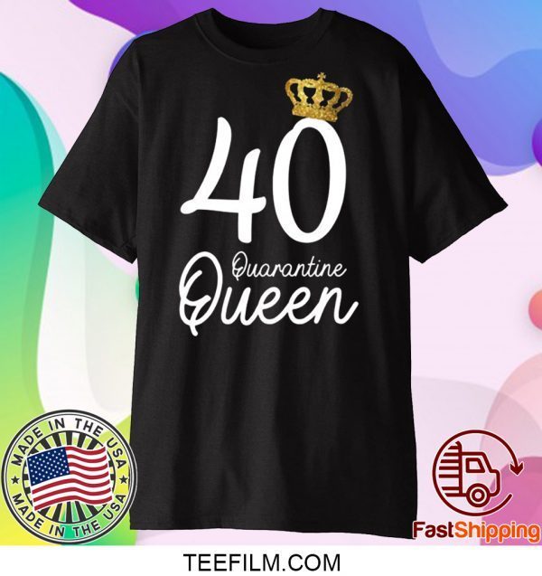 Born in 1980 My 40th Birthday Quarantine Queen Social Distancing Birthday 2020 T-Shirt