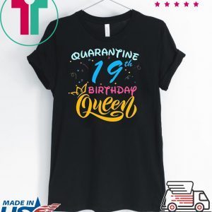 Born in 2001 My 19th Birthday Queen Quarantine Social Distancing Quarantined Birthday 2020 T-Shirt