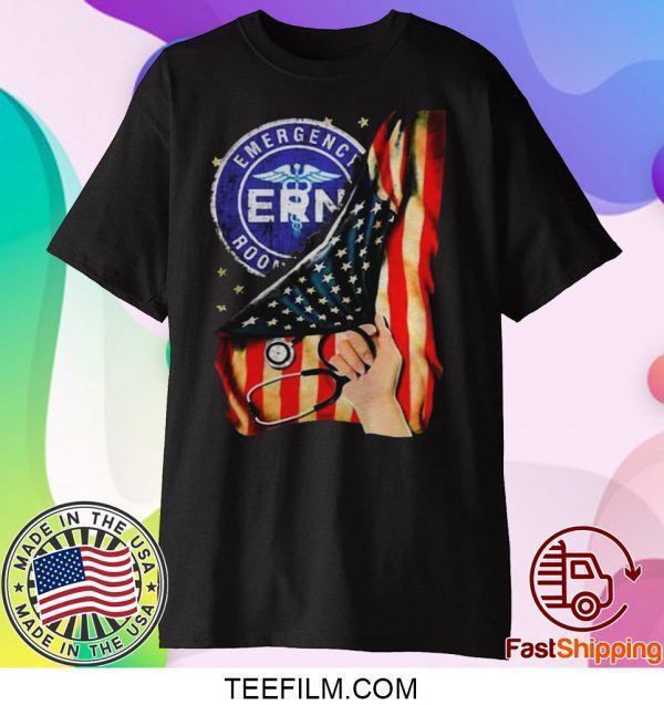 Emergency Room And American Flag T-shirt