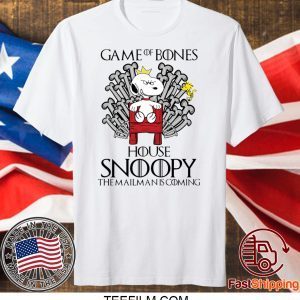 Game of bones house snoopy the mailman is coming shirt