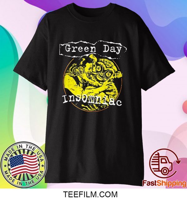 Green Day Insomniac Free Hugs Band Logo T Shirt