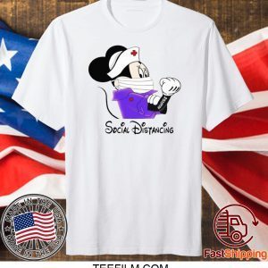 Mickey – Minnie Mouse Nurse Social Disyancing T-Shirt