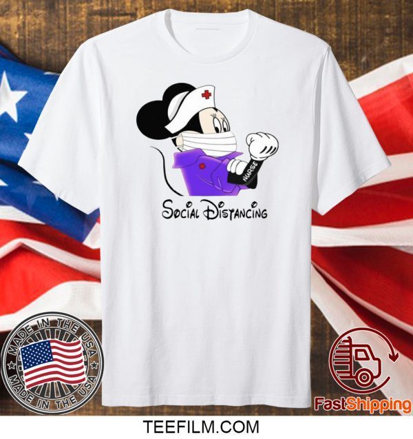 Mickey – Minnie Mouse Nurse Social Disyancing T-Shirt