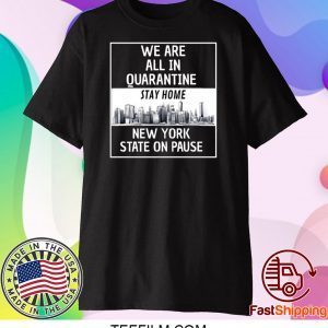 We Are All In Quarantine Stay Home New York State On Pause T-Shirt