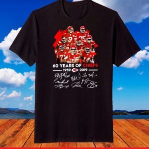 62 Years Of Kansas City Chiefs 1959-2021 Signatures T-Shirt
