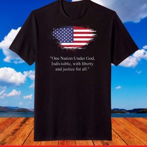 American flag Pledge of Allegiance Pro Biden Anti Trump T-Shirt
