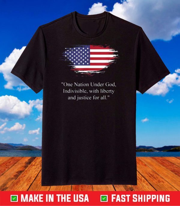 American flag Pledge of Allegiance Pro Biden Anti Trump T-Shirt