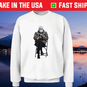 Bernie Sanders Mittens Sitting Inauguration Meme Crewneck Sweatshirt