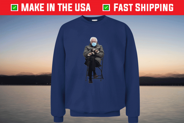 Bernie Sanders Mittens Sitting Inauguration Meme Crewneck Sweatshirt