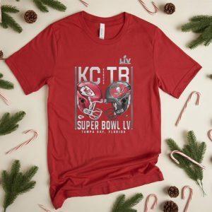 Kansas City Chiefs vs. Tampa Bay Buccaneers Super Bowl LV Matchup Play Clock T-Shirt