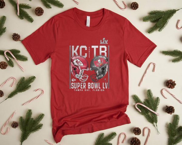 Kansas City Chiefs vs. Tampa Bay Buccaneers Super Bowl LV Matchup Play Clock T-Shirt