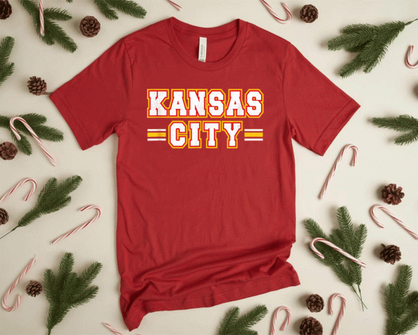 Kc Red Yellow Striped Kansas City Retro Style Kc Fan Locals T-Shirt