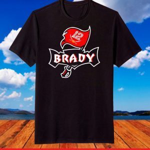 Men's Tom Brady 12 Tampa Bay Buccaneers Flag Logo 2021 T-Shirt