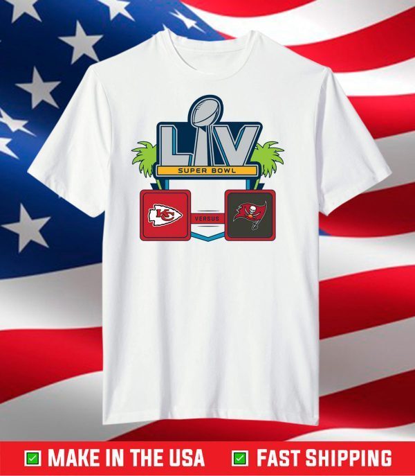 NFL Super Bowl LV 55 Kansas City Chiefs vs Tampa Bay Buccaneers T-Shirt
