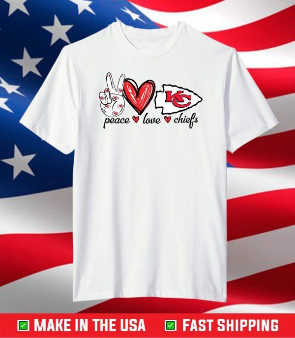 Peace Love Chiefs Football Teams,Kansas City Chiefs T-Shirt