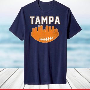 Vintage Downtown Tampa Bay Football City Skyline T-Shirt
